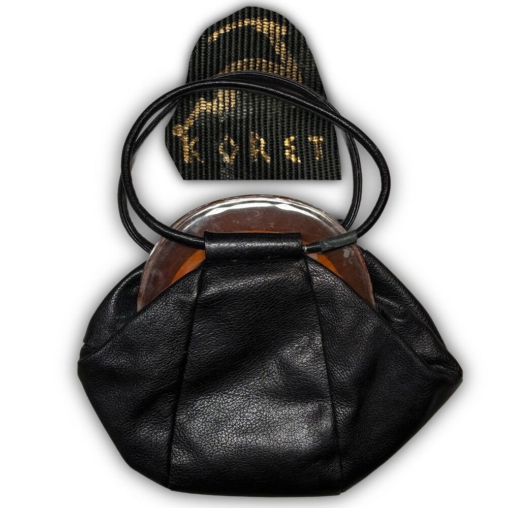 Antique Koret Kidskin Leather Tortoiseshell Handbag